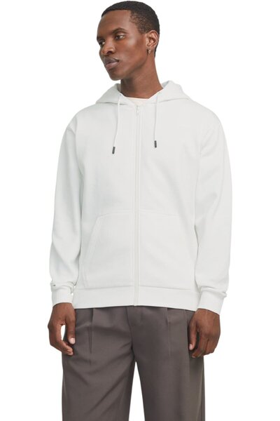 Jack & Jones Hanorac JACK & JONES Bradley Κουκούλα με Φερμουάρ - 12249342-Cloud Dancer