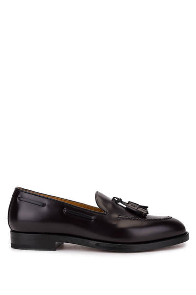 ROSSI Women's Genuine Leather Claret Red Loafer Shoes