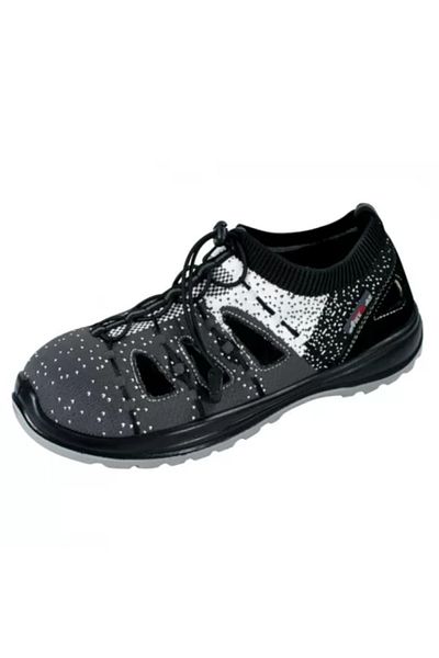 art.mas Work sandals, SB, FO, SRA, Fly-knit, metallic toe cap, grey and black, size 45