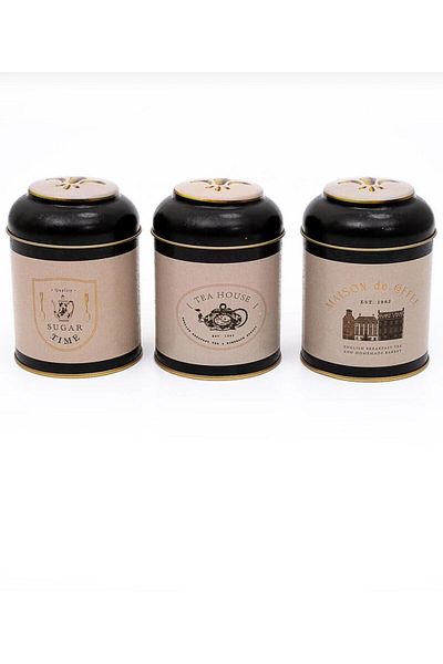 FARALYAHOME Metal Storage Container Set 9 cm Food Container Jar Set, Azura