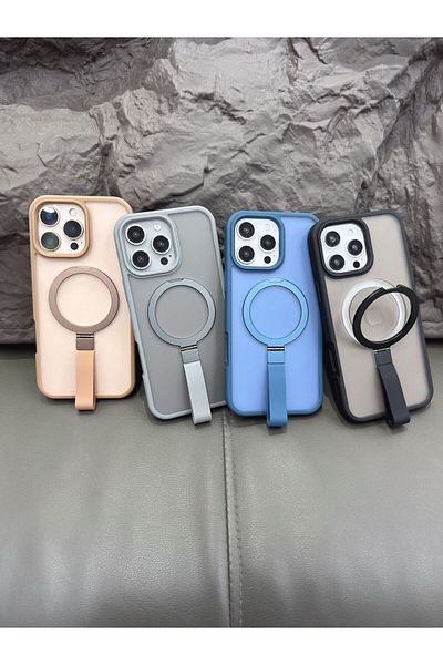 GENERAL جراب Ring MagSafe مع حامل إصبع من السيليكون لهاتف Apple iPhone 16 Pro