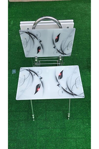 Sar Pakete Liza Serisi Çanta Zigon, 4 lü Katlanabilir Sehpa, Cam Sehpa, Çanta...