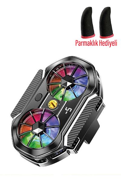 EXENAR Dual Fan Gaming Phone Air Cooling Fan Radiator with Degree Display Silent Fan Phone Cooler