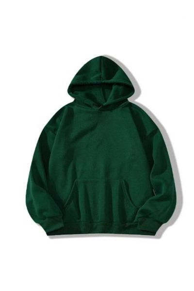 Ferhatlı Unisex Basic Hooded Unprinted Plain Oversize Wide 3 Thread Hoodie Sweatshirt