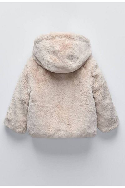 Karan Kids New Season Girl's Hooded Plush Coat