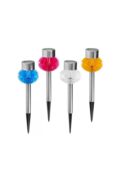 Strend Pro Solar Garden Lamp, LED 4 Colors, Steel, 9 x 36 cm