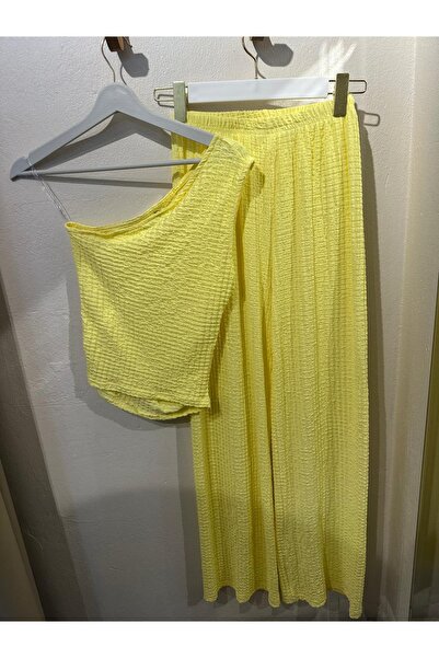 MU&ME BOUTİQUE طقم وافل بنطلون + بلوزة