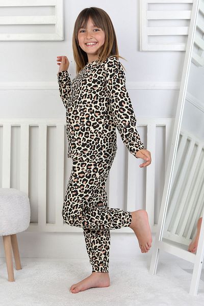 ZUZUNGA Little Sleep Hunter - Wild Comfort Series Leopard Patterned Girls' Pajama Set
