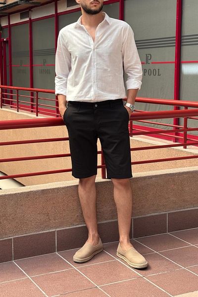 inpool Men'S, Relaxed Fit, Cotton, Summer, Old Money Culture, Woven Shorts 100