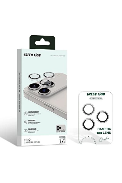 Green Lion عدسة كاميرا ثلاثية لهاتف iPhone 17 Pro / 17 Pro Max - شفافة