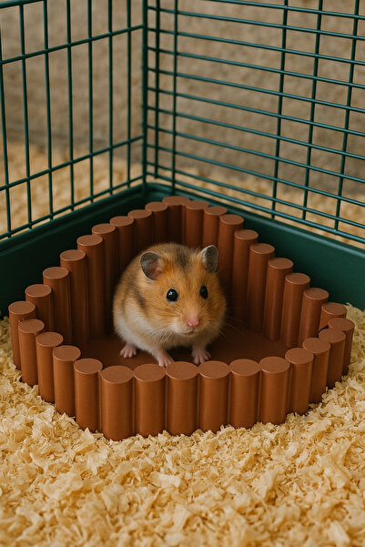 Y×UURA Hamster BanyoKumu Kabı ( Kahverengi ) Kafes içi ve Habitat içi Kullanı...