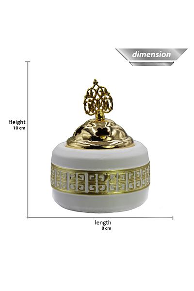 Biki Luxury Porcelain Incense Burner – Non-Electric Oud & Bakhoor Burner Traditional Design
