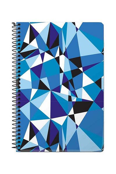Stylizedd Crystal Prism A5 Spiral Notebook Blue/Black/White