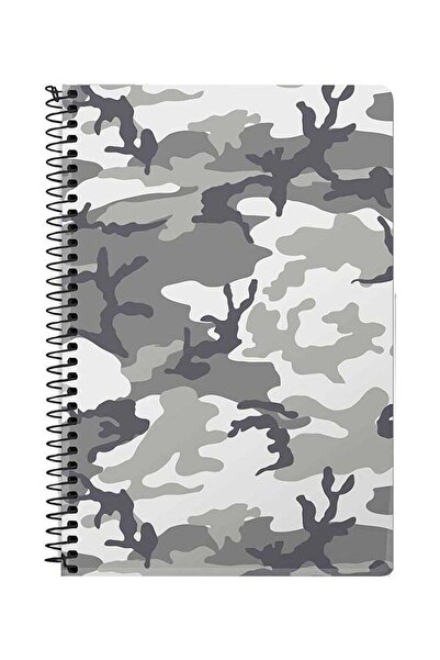 Stylizedd Artic Camo A5 Spiral Notebook Grey/White