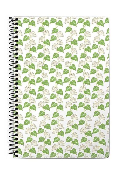 Stylizedd Vine Leaves A5 Spiral Notebook White/Green