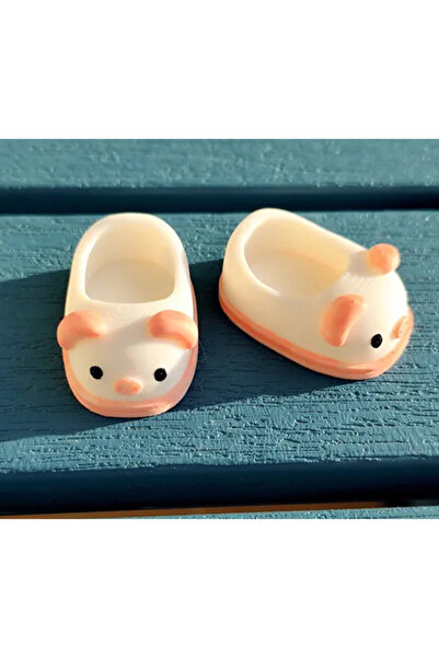 LABUBU Seviml Mini Domuz Hayvan Desenli Model Oyuncak Bebek Ayakkabı Aksesuarı