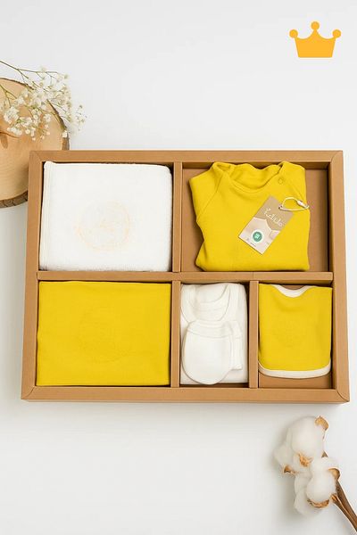Babydola 7 Piece Organic Gots Certified Bathroom Towel Unisex Hospital Exit Set 13546