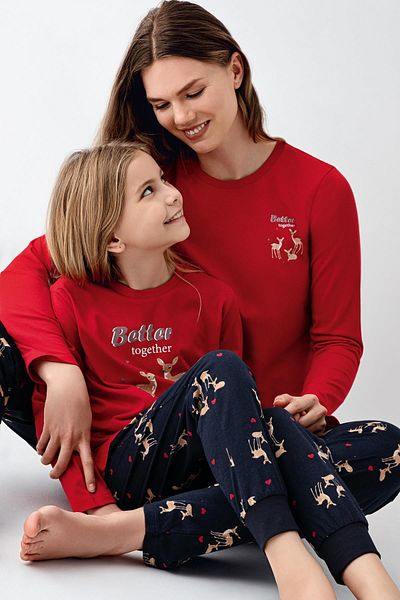 Arnetta Mother Daughter Deer Pajamas Combination, Women's and Children's Pajamas Are Priced Separately