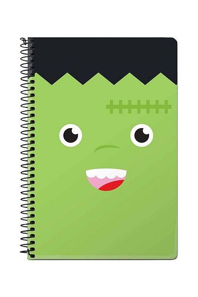 Stylizedd Cute Frankie A5 Spiral Notebook Green