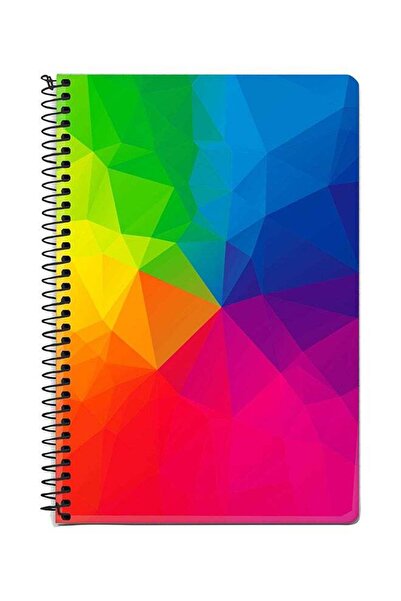 Stylizedd دفتر ملاحظات حلزوني متعدد الألوان A5، هواء، ماء، أرض، نار