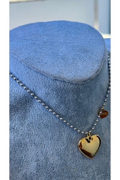 İNN JEWELLERY قلادة فولاذية على شكل قلب غير قابلة للتشويه (ضمان المستورد لمدة عامين)