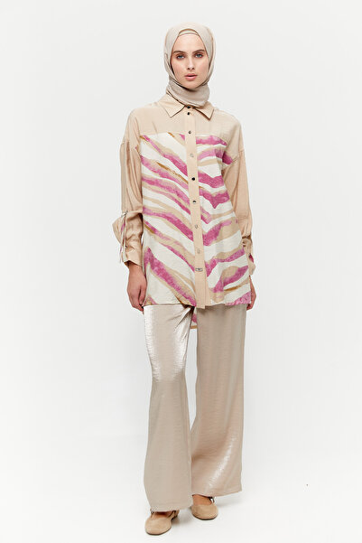 Setrms Şerit Detaylı Desenli Tunik