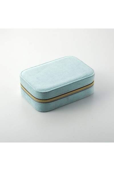 Arzu Güzel Cosmetics Velvet Covered Travel Type Multi Compartment Jewelry Organizer Box