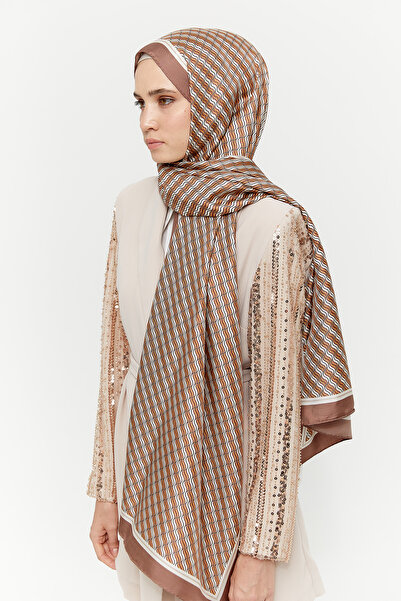 Setrms Geometrik Desenli İpek Şal