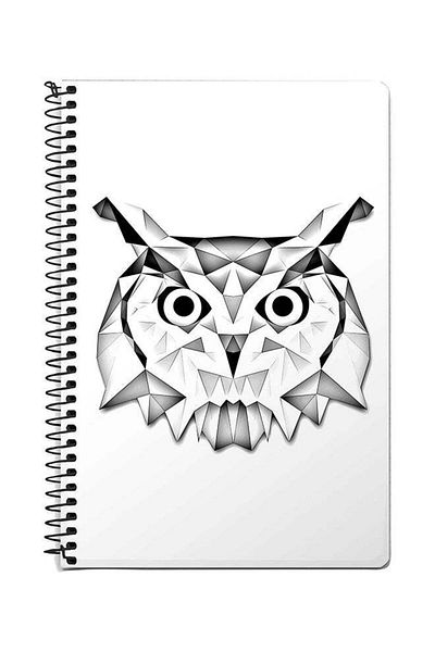 Stylizedd Poly Owl A5 Spiral Notebook White