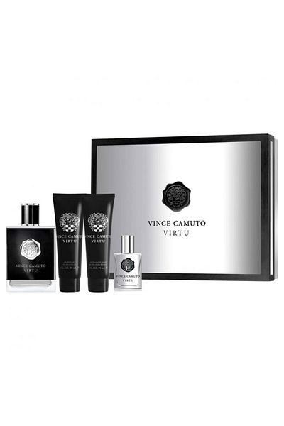 Vince Camuto Virtu for Men Set EDT 100Ml and EDT 15Ml andAsb 90Ml and Shower Gel 90Ml