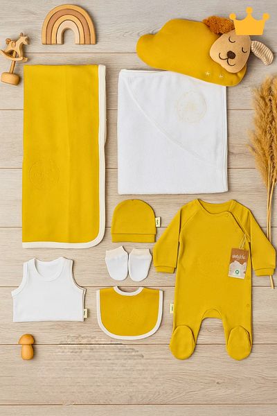 Babydola 7 Piece Organic Gots Certified Bathroom Towel Unisex Hospital Exit Set 13546
