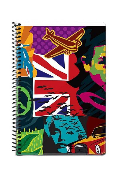 Stylizedd Retro Spy A5 Spiral Notebook Multicolour