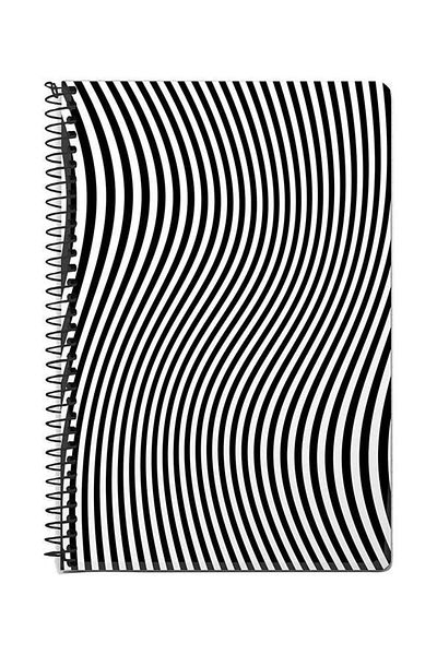 Stylizedd Zebra Lines A5 Spiral Notebook White/Black