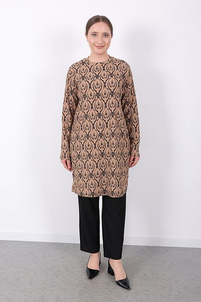 Linvey Comfortable Fit Casual Patterned Karin Wrap Tunic