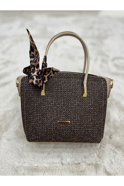 nura Brown Women's Straw Milas Hand and Shoulder Bag