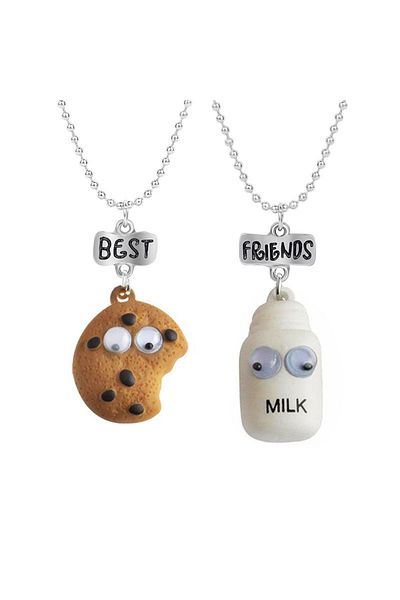 OEM Set 2 lantisoare best friend, pandantiv fursec si lapte