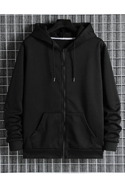 Ardiyoza Unisex Zippered Black Sweat