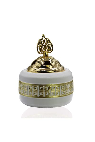 Biki Luxury Porcelain Incense Burner – Non-Electric Oud & Bakhoor Burner Traditional Design