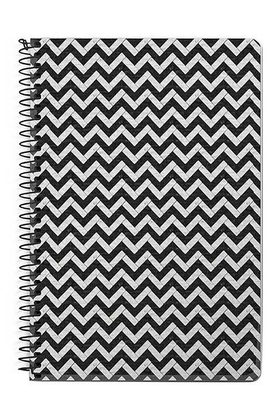 Stylizedd Chevron Tiles A5 Spiral Notebook White/Black
