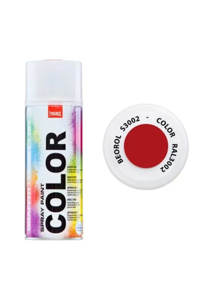 beorol Acrylic Spray Paint, Red RAL 3002, 400 ml,