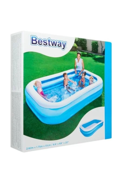 BESTWAY Nafukovací obdélníkový bazén, 269 x 175 x 51 cm, rodinný