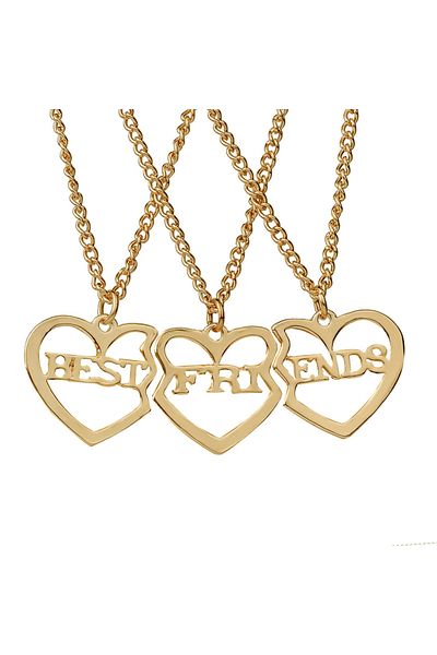 OEM Set of 3 best friends necklaces, gold color