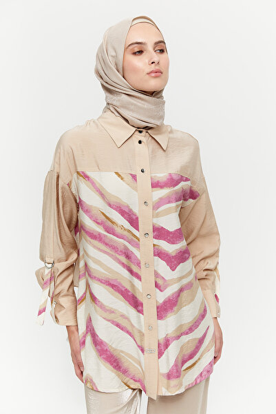 Setrms Şerit Detaylı Desenli Tunik