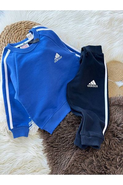 Karan Kids Boy's Striped Blue Navy Blue Bottom Top Set
