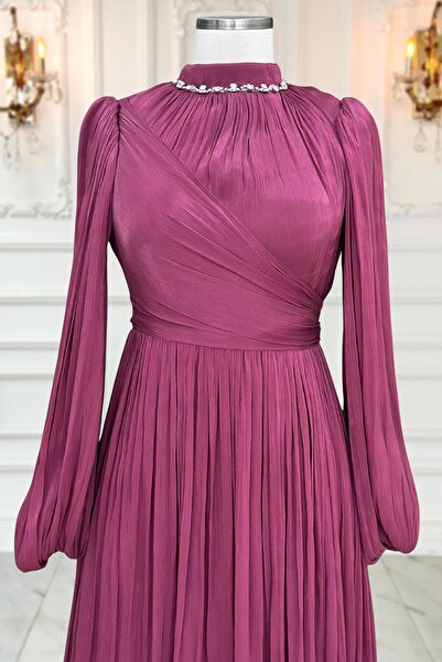 Amine Hüma Pelin Abiye Elbise vişne