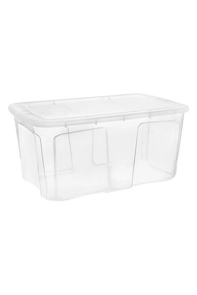 divendi-ro Storage box, with lid, plastic, capacity 52L, transparent