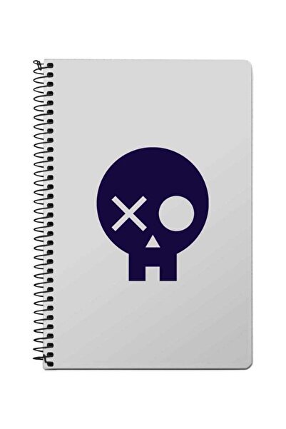 Stylizedd A5 Skull Patch Printed Spiral Bound Notebook Grey/Blue