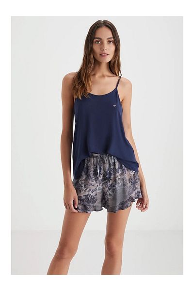 Penyemood Soft Textured Fabric Women's Pjs Set with String Hangers Shorts