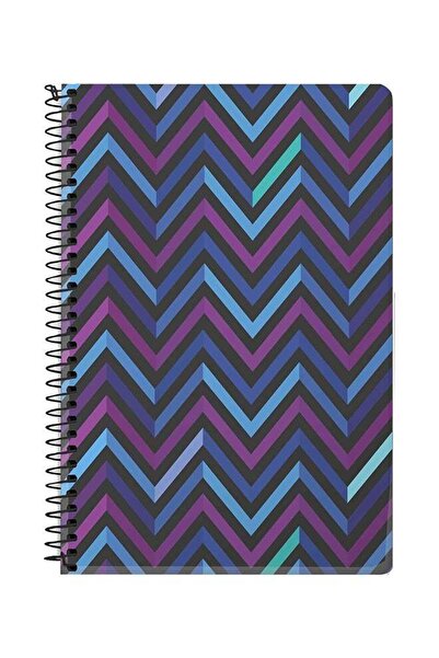 Stylizedd دفتر ملاحظات حلزوني A5 شيفرون عميق متعدد الألوان