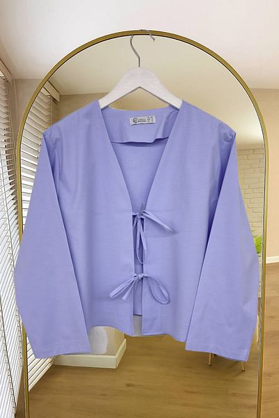 Fumel Blue Short Kimono with Front Bag